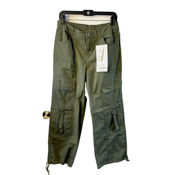 NWT No Boundaries Pants Womens S 4-6 Green Cargo Loose Baggy Y2K Grunge - Picture 1 of 8